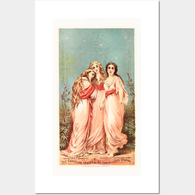 The Christian Graces, Faith, Hope & Charity 1870–1900 Wall Art by WAITE-SMITH VINTAGE ART